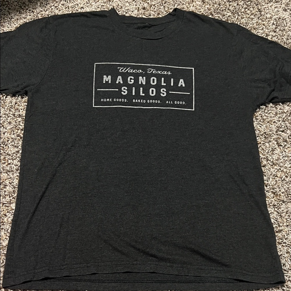 Magnolia Black T-Shirt with White Magnolia Silos Logo